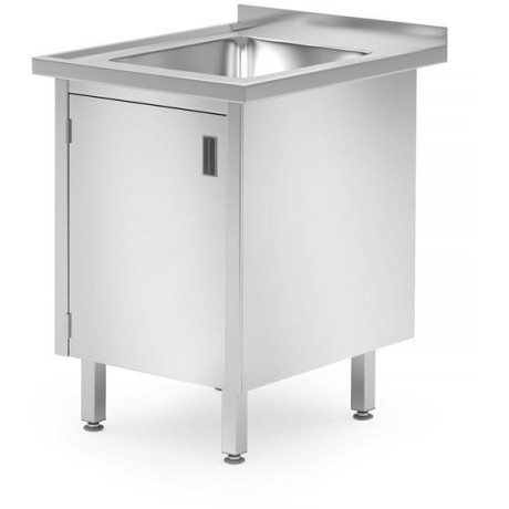 Dřezový stůl, skříň – svařovaná, se závěsnými dveřmi, HENDI, Profi Line, 600x700x(H)850mm