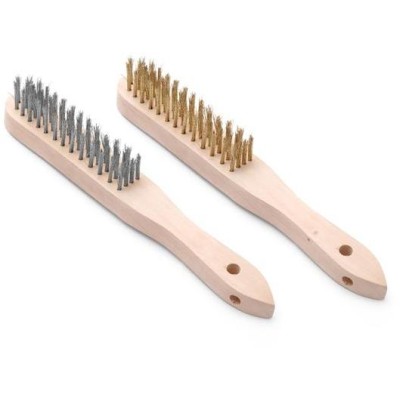 Sada drátěných kartáčů z mosazi a nerezové oceli - 2 ks, HENDI, 2 ks, (L)290mm