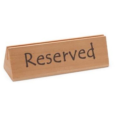 Cedule na stůl Reserved, HENDI, "reserved", 152x44x(H)44mm
