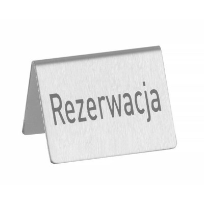 Tabulka s nápisem "Rezervace" v polštině, HENDI, rezerwacja, 4 ks, 50xx(H)42mm