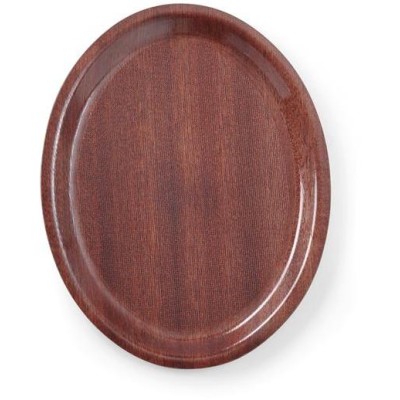 Tác servírovací laminovaný, protiskluzový, oválný, HENDI, Mahagon, 200x265mm