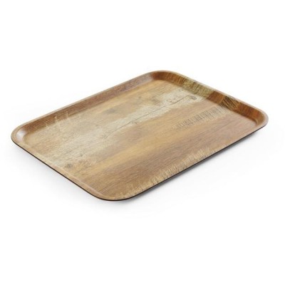 Tác servírovacís melaminovým laminátem se vzorem dřeva, AmerBox, Dřevo, 330x430mm