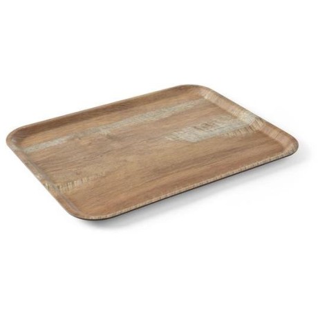 Tác servírovacís melaminovým laminátem se vzorem dřeva, HENDI, Dřevo, 370x530mm