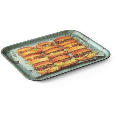 Servírovací podnos, protiskluzový, obdélný, s potiskem, HENDI, tasty burger, 330x430mm