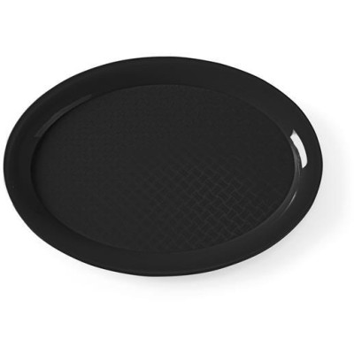 Tác Fast Food oválný z polypropylenu, HENDI, Černá, 265x195x(H)15mm