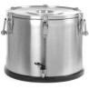 Izolovaný přenosný kontejner – se závitníkem, HENDI, Profi Line, 50L, Stříbrná, ⌀480x(H)380mm