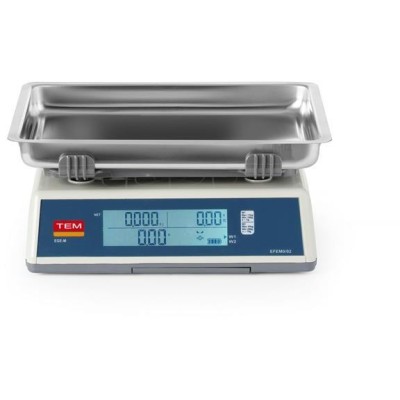 Váha s potiskem štítků LCD s ramenem a legalizací, řada EGE, 30 kg, TEM, 355x330x(H)155mm