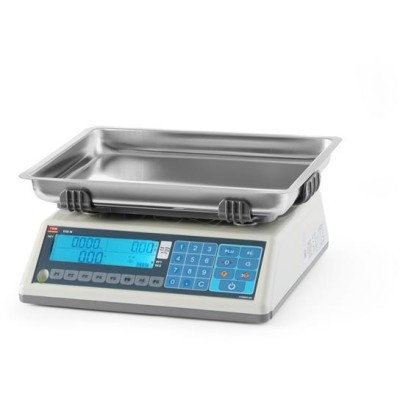 Váha s potiskem štítků LCD s ramenem a legalizací, řada EGE, 30 kg, TEM, 355x330x(H)155mm