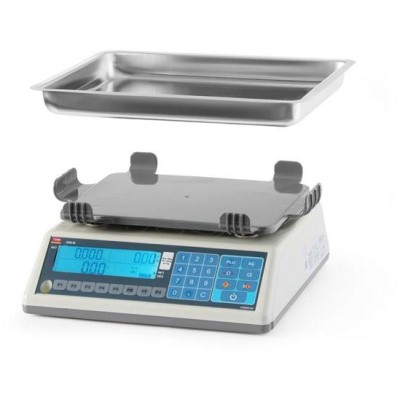 Váha s potiskem štítků LCD s ramenem a legalizací, řada EGE, 30 kg, TEM, 355x330x(H)155mm