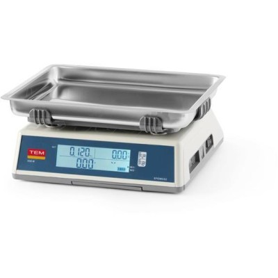 Váha s potiskem štítků LCD s ramenem a legalizací, řada EGE, 30 kg, TEM, 355x330x(H)155mm