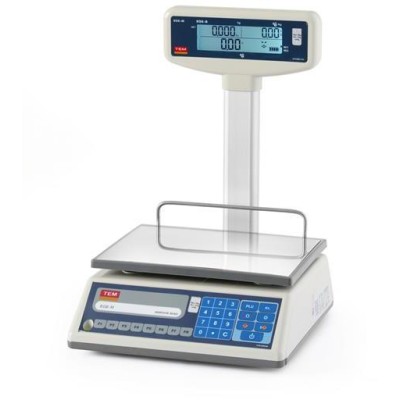 Obchodní váha LCD s ramenem a certifikací, řada EGE, 15 kg, TEM, 325x377x(H)394mm