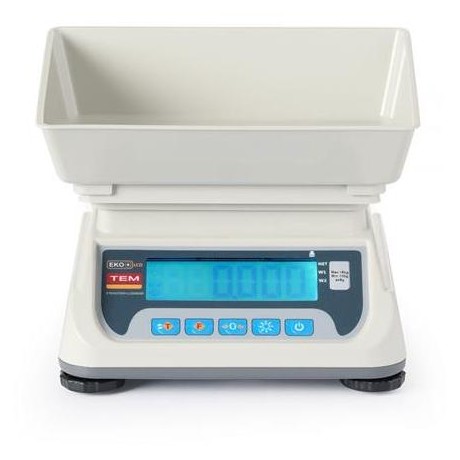 Kuchyňská váha LCD s certifikací, řada ECO+, TEM, 255x264x(H)189mm