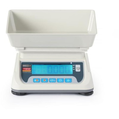 Kuchyňská váha LCD s certifikací, řada ECO+, TEM, 255x264x(H)189mm