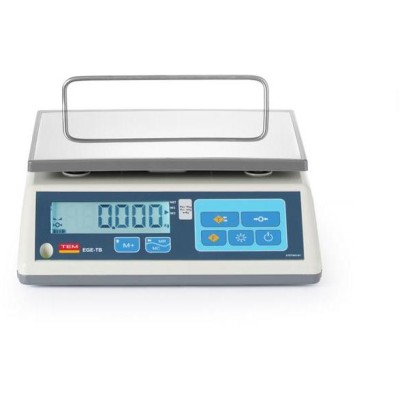 Maloobchodní váha LCD s legalizací, řada EGE, 15 kg, TEM, 325x320x(H)160mm