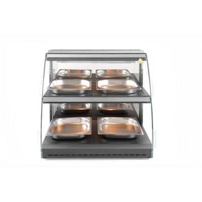 Vitrína ohřívací nastavitelná – křemíková, HENDI, 2 patra, 230V/560W, 650x485x(H)630mm