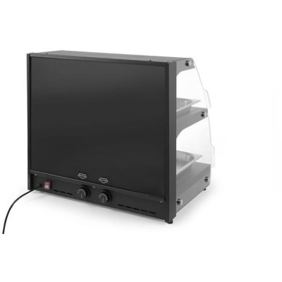 Vitrína ohřívací nastavitelná – křemíková, HENDI, 2 patra, 230V/560W, 650x485x(H)630mm
