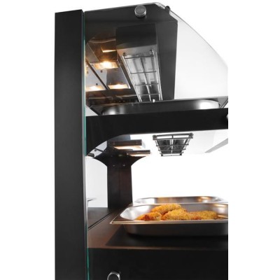 Vitrína ohřívací nastavitelná – křemíková, HENDI, 2 patra, 230V/560W, 650x485x(H)630mm