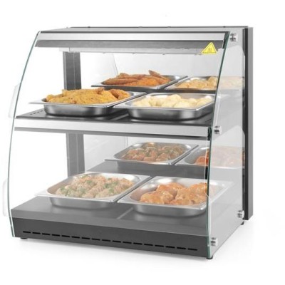 Vitrína ohřívací nastavitelná – křemíková, HENDI, 2 patra, 230V/560W, 650x485x(H)630mm