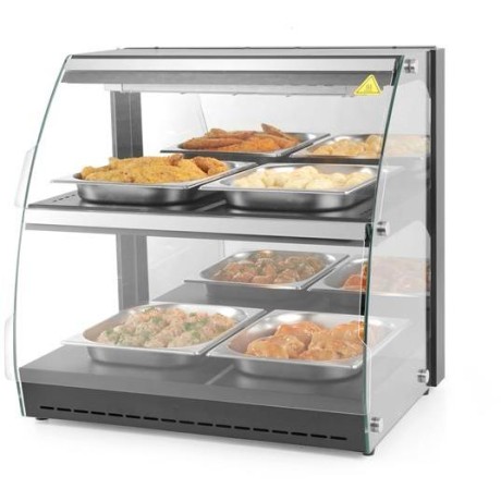 Vitrína ohřívací nastavitelná – křemíková, HENDI, 2 patra, 230V/560W, 650x485x(H)630mm
