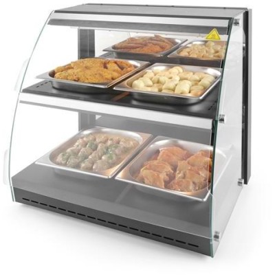 Vitrína ohřívací nastavitelná – křemíková, HENDI, 2 patra, 230V/560W, 650x485x(H)630mm