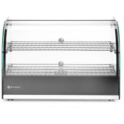 Vitrína ohřívací nastavitelná, HENDI, dvě patra, Černá, 220-240V/800W, 554x376x(H)376mm