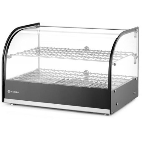 Vitrína ohřívací nastavitelná, HENDI, dvě patra, Černá, 220-240V/800W, 554x376x(H)376mm