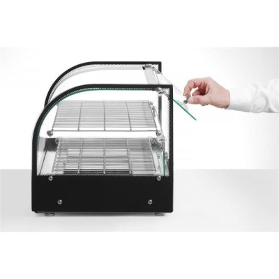 Vitrína ohřívací nastavitelná, HENDI, dvě patra, Černá, 220-240V/800W, 554x376x(H)376mm