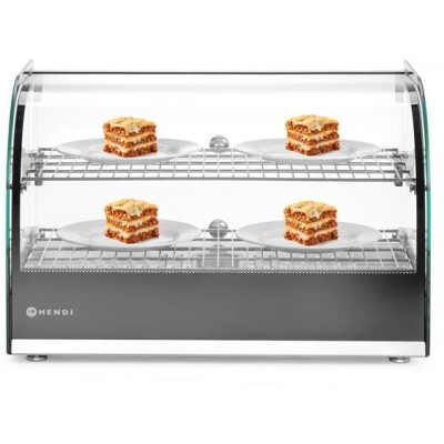 Vitrína ohřívací nastavitelná, HENDI, dvě patra, Černá, 220-240V/800W, 554x376x(H)376mm