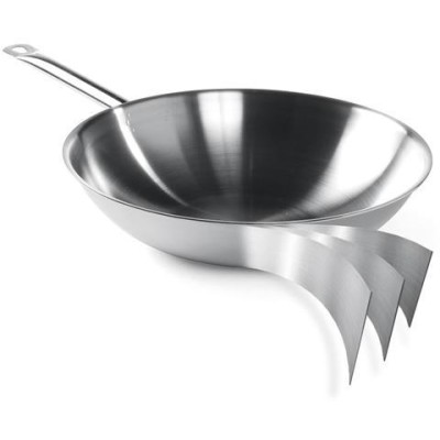 Třívrstvá pánev wok bez poklice, HENDI, ⌀360x(H)90mm