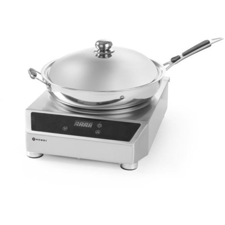 Indukční wok 3500, HENDI, Profi Line, set vařič + wok pánev, 230V/3500W, 340x450x(H)295mm