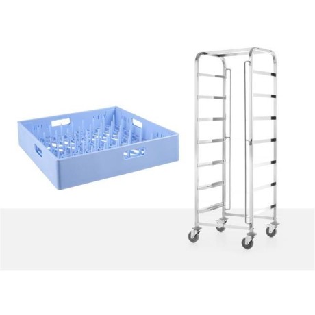 Vozík pro přepravu košů do myčky – 7 x 500x500 mm, HENDI, 615x560x(H)1710mm