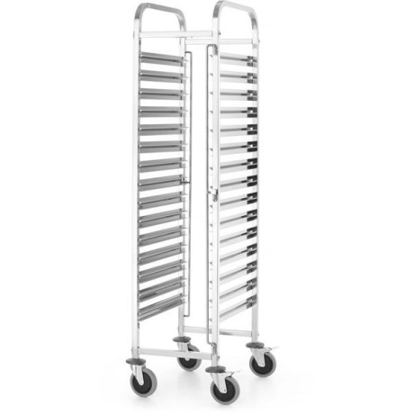 Vozík pro přepravu kontejnerů 15x GN 1/1, HENDI, Kitchen Line, GN 1/1, Stříbrná, 380x550x(H)1705mm