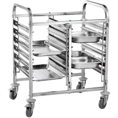 Dvojitý vozík pro přepravu kontejnerů 12×GN 1/1, HENDI, 810x610x(H)960mm