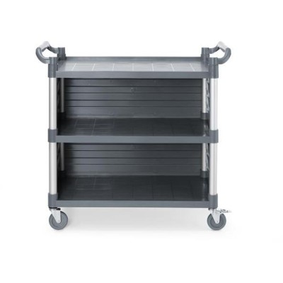 Servírovací vozík se 3 policemi s bočním panelem, velký, AmerBox, 1010x500x(H)960mm
