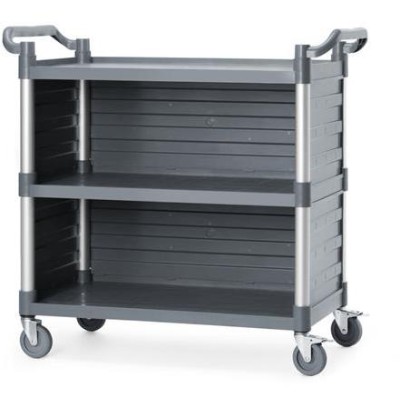 Servírovací vozík se 3 policemi s bočním panelem, velký, AmerBox, 1010x500x(H)960mm