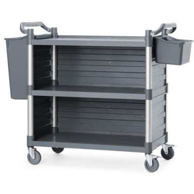 Servírovací vozík se 3 policemi s bočním panelem, velký, AmerBox, 1010x500x(H)960mm
