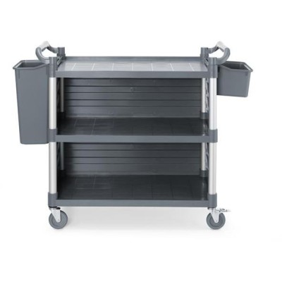 Servírovací vozík se 3 policemi s bočním panelem, velký, AmerBox, 1010x500x(H)960mm