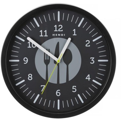 Nástěnné hodiny, HENDI, Černá, ⌀356x(H)45mm