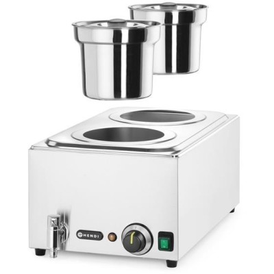 Sada: Bain-marie HENDI Ranger + 2x 4L nádoba s víkem, HENDI, 8L, 220-240V/1000W, 604x332x(H)315mm
