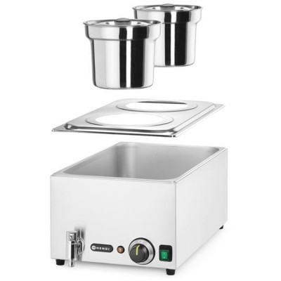 Sada: Bain-marie HENDI Ranger + 2x 4L nádoba s víkem, HENDI, 8L, 220-240V/1000W, 604x332x(H)315mm