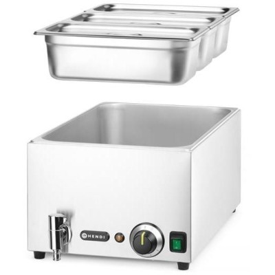 Sada Ranger: Bain-marie s vypouštěcím kohoutkem + 3x GN 1/3 s víkem, HENDI, GN 1/1, 230V/1000W, 605x332x(H)242mm