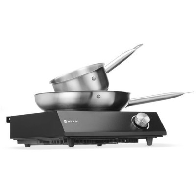 Sada: Indukční vařič 3500W + pánev + pánev na smažení, HENDI, Černá, 220-240V/3500W, 320x395x(H)95mm
