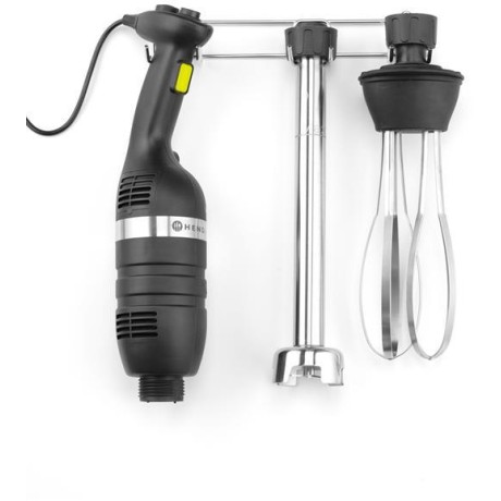 Sada: Tyčový mixér 350 s regulací rychlosti + šlehací metla + nástěnný stojan, HENDI, Kitchen Line, Černá, 230V/350W, 110x324x(H