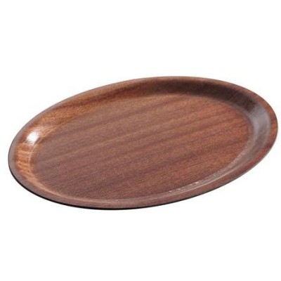 Tác servírovací laminovaný, protiskluzový, oválný, AmerBox, Mahagon, 200x265mm