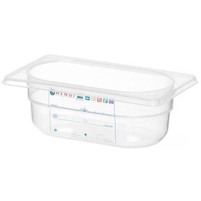 Kontejner GN 1/9 HACCP, HENDI, GN 1/9, 0,6L, Průhledná, 176x108x(H)65mm