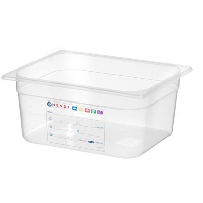 Kontejner GN 1/2 HACCP, HENDI, GN 1/2, 9,5L, Průhledná, 325x265x(H)150mm