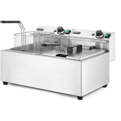 Ruční fritéza, 2 × 8 l, HENDI, Profi Line, 16L, 230V/7000W, 605x460x(H)369mm