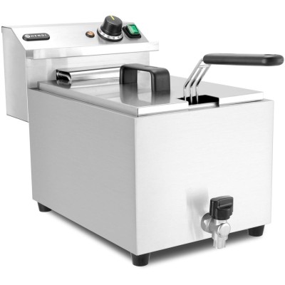 Hluboká fritéza XL s vypouštěcím kohoutkem, HENDI, Profi Line, 10L, 400V/6600W, 300x585x(H)377mm
