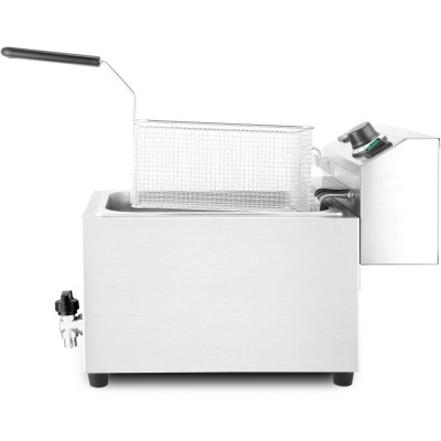 Hluboká fritéza XL s vypouštěcím kohoutkem, HENDI, Profi Line, 10L, 400V/6600W, 300x585x(H)377mm
