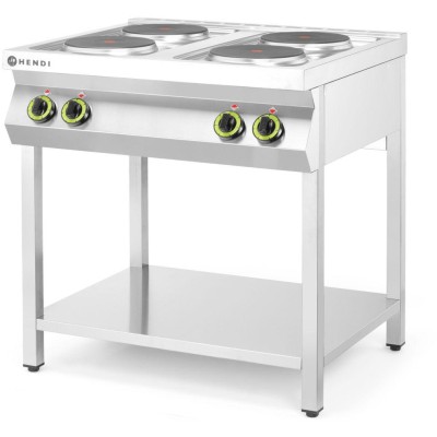 Elektrický vařič Kitchen Line – 4 plotýnky s otevřenou podstavou, HENDI, Kitchen Line, 400V/10400W, 800x700x(H)900mm